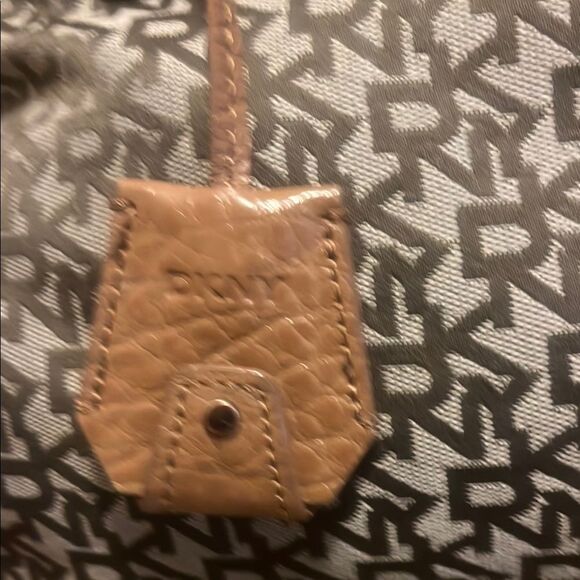 DKNY Brown and Tan Logo Satchel - Picture 3 of 13